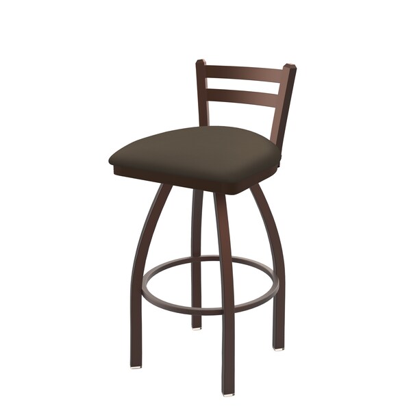 25" Low Back Swivel Counter Stool, Bronze Finish, Canter Earth Seat